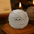 thumbnail image 6 of Clearance! 2" Cute Round Mummy Candle, Aroma Mummy Styling Wax Candle, Halloween Candle, Creative Halloween Decoration & Gift for Party Indoor Tabletop Decor, 6 of 6