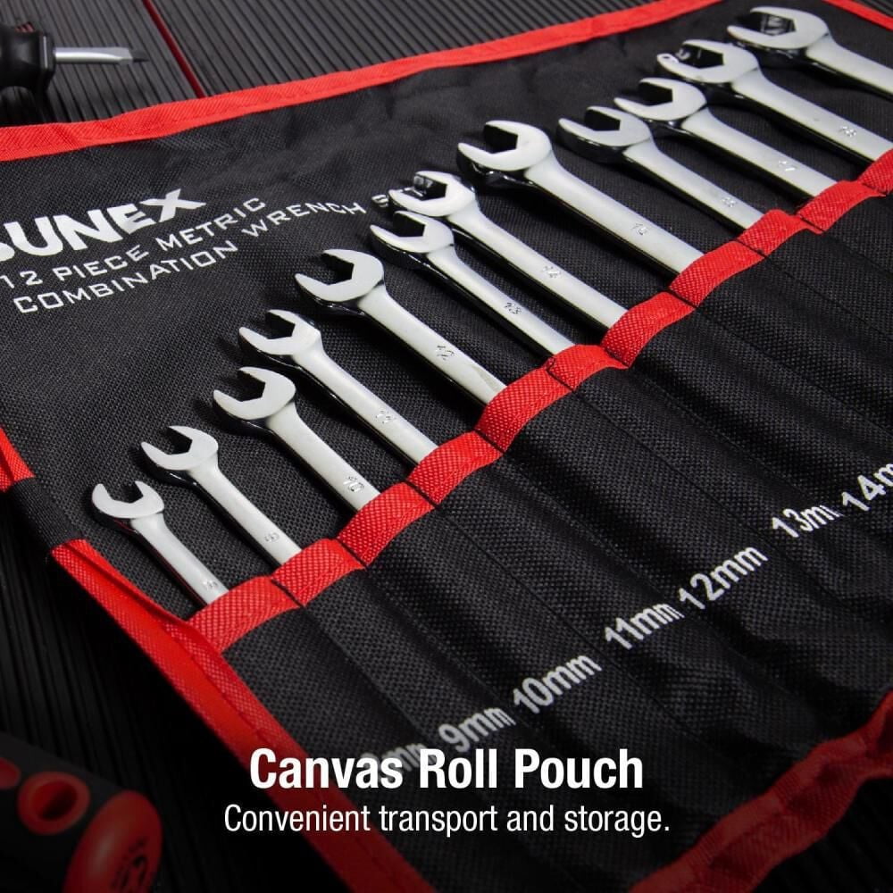 12 Piece V-Groove Metric Combination Wrench Set