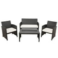 thumbnail image 2 of Gymax 4PCS Patio Conversation Set Outdoor Rattan Furniture Set w/ White Cushions, 2 of 10