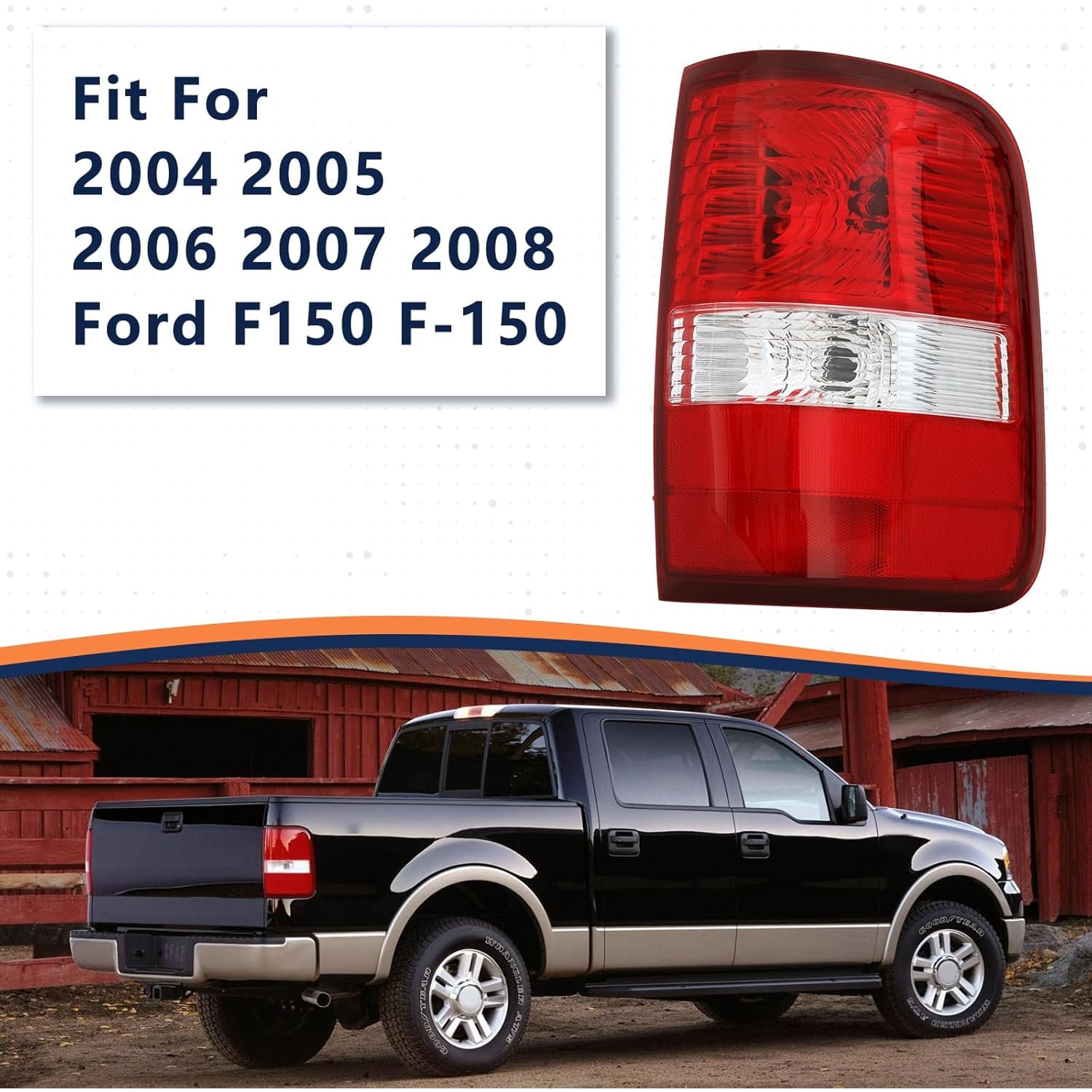 Fits for Ford F150 Tail Lights Lamp 2004-2008 Rear Brake Left Side Drive Side