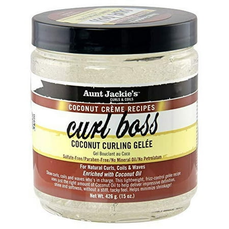 Aunt Jackie's Coconut Crème Recipes Curl Boss Jar, 15 oz, 2 Pack