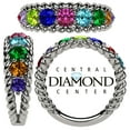 thumbnail image 3 of Nana Rope Mothers Ring 2 Birthstone 1-10 Simulated, Platinum Plated, Size 10 - Stone 2 for Women, 3 of 8