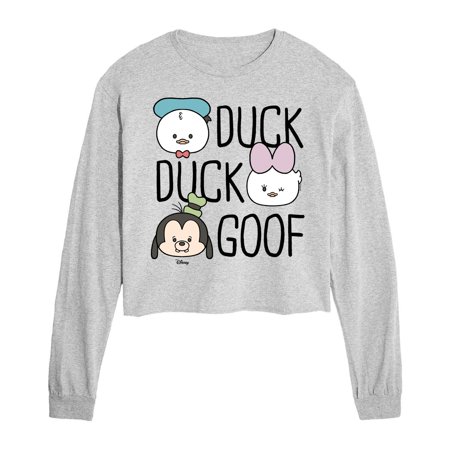 Disney - Duck Duck Goof - Juniors Crop Long Sleeve T-Shirt