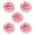 thumbnail image 1 of Uxcell 8" Pompones de papel para flores, decoración de boda y fiesta, rosa claro, paquete de 5, 1 of 6
