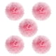 thumbnail image 1 of Uxcell 8" Pompones de papel para flores, decoración de boda y fiesta, rosa claro, paquete de 5, 1 of 6