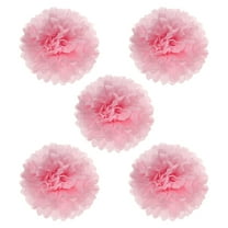 Uxcell 8" Tissue Pom Poms Paper Flowers Ball Wedding Party Decoration, Light Pink 5 Pack