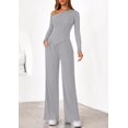 thumbnail image 2 of Conjunto Coordinado PRETTYGARDEN Top Hombros Descubiertos y Pantalón de Punto Gris M, 2 of 8