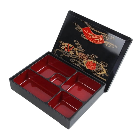 deevoka Japanese Bento Box Traditional with Lid Serving Dish for Sauce Home Business M M