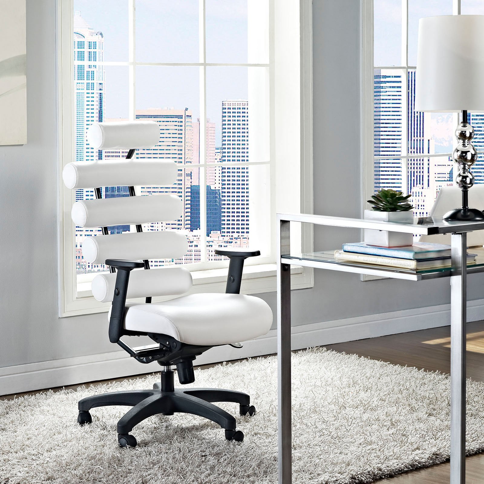 Modway Pillow Leatherette Office Chair Multiple Colors