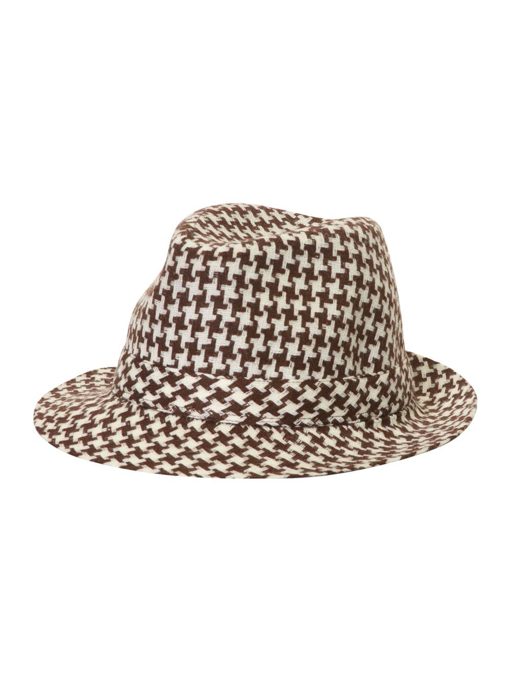 TopHeadwear Houndstooth Fedora - Brown 