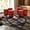 Black/Red, variant on Seraphic Round Candle Holder Table Centerpiece, Black, 6 Clear Cups