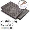thumbnail image 1 of Microdry ExtraThick SoftLux Charcoal-Infused Diamond Embroidered Memory Foam Bath Mat with GripTex Skid Resistant Base Set, Charcoal (2-Piece), 1 of 8