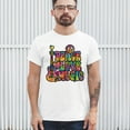thumbnail image 3 of Tee Hunt Dean Russo Peace Love Music T-Shirt Guitar Happy Good Vibe Men's Tee, White, Large, 3 of 5