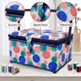 thumbnail image 4 of Sewing Basket with Sewing Kit Needles Thread Pins Scissors and Notions Boho Fan Print, 4 of 9