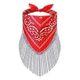 thumbnail image 3 of TISHITA Écharpe Femme Légère Turban Enveloppe Tête Écharpe Carrée à Franges pour l'Été Rouge, 3 of 7