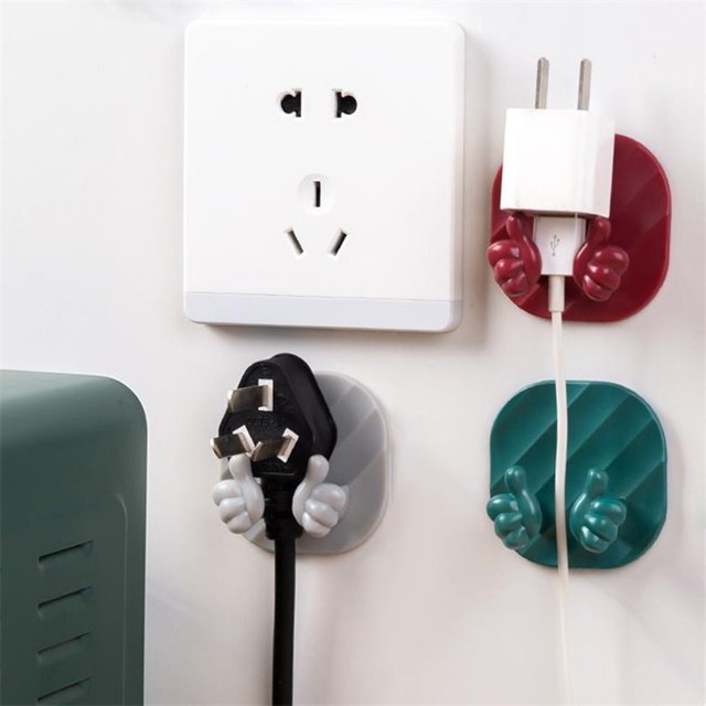 Washranp - 3 ganchos de pared autoadhesivos para colgar, organizadores de cables, sin necesidad de perforar, para llaves y cable de alimentación