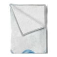 thumbnail image 2 of Abstract Soft Flannel Fleece Throw Blanket, Modern Wavy Ocean Surfer Summertime Themed Bubble Detailed Work of Art, Cozy Plush for Indoor and Outdoor Use, 50" x 60", Pale Blue and White, by Ambesonne, 2 of 5