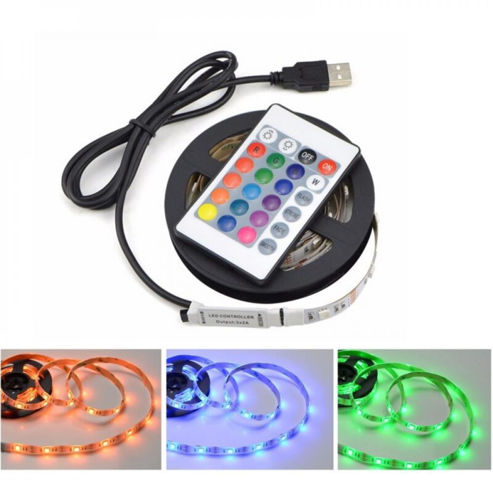 Details about   5V USB LED Strip Light 5050 RGB TV Backlight Lighting Lamp W/Remote Control~USA 