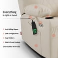thumbnail image 6 of MCombo Small Size Electric Power Lift Recliner Chair Sofa with Massage and Dual Heating, Adjustable Headrest for Elderly People Petite, USB Ports, Extended Footrest, Faux Leather 7111 (Cream White), 6 of 9