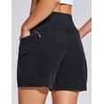 thumbnail image 3 of Women's Cargo Hiking Shorts for Camping Travel Outdoor Athletic with Zipper Pockets Quick Dry Water Resistant Summe Black M, 3 of 7