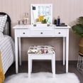 thumbnail image 2 of Topbuy Makeup Table Set w/Cushioned Stool for Girl Women Vanity Dressing Table Set White, 2 of 10