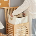 thumbnail image 4 of Laundry Hamper with Lid,Bamboo Large Waterproof Clothes Laundry Basket,Removable Washing Bags with Handles,clothes basket (Natural), 4 of 14