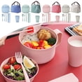 thumbnail image 1 of Juego de tazones de ramen para microondas con tapa, utensilios y bolsa térmica - Tazón grande de 33 oz, tazón pequeño de 16 oz, palillos, cuchara, tenedor - Material de fibra de paja - Kit de comida, 1 of 7