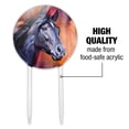 thumbnail image 6 of Acrylic Black Horse Portrait Painting Indigo Night Cake Topper Party Decoration for Wedding Anniversary Birthday Graduation, 6 of 7
