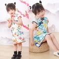 thumbnail image 5 of Vestido Qipao Cheongsam para niñas, vestido de niña pequeña, vestidos de verano para niñas, falda cómoda, 2 piezas, 5 of 5
