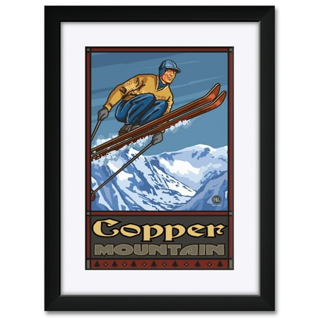 Copper Mountain Colorado Ski Jumper Framed & Matted Art Print by Paul A. Lanquist. Print Size: 12