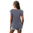 thumbnail image 2 of JWD Summer Ruffle Short Sleeve Knit Tunic Tops Shirts Tank Tee Blouse For Women, 2 of 6