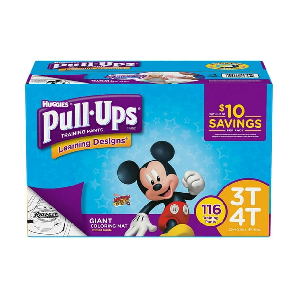 Huggies Pull-ups Training Pants for Boys 3T/4T Boys (116 ct.) - Walmart ...