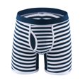 thumbnail image 2 of HUPOM Men'S Underwear Underwear For Men Pack Low waist Comfort Waist Striped Boxer Briefs Dark Blue 2XL, 2 of 3
