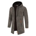 thumbnail image 1 of New Men Hooded Sweaters Autumn Warm Jacket Coats Oversize Sweatshirts Zipper Winter Solid Color Top, 1 of 4