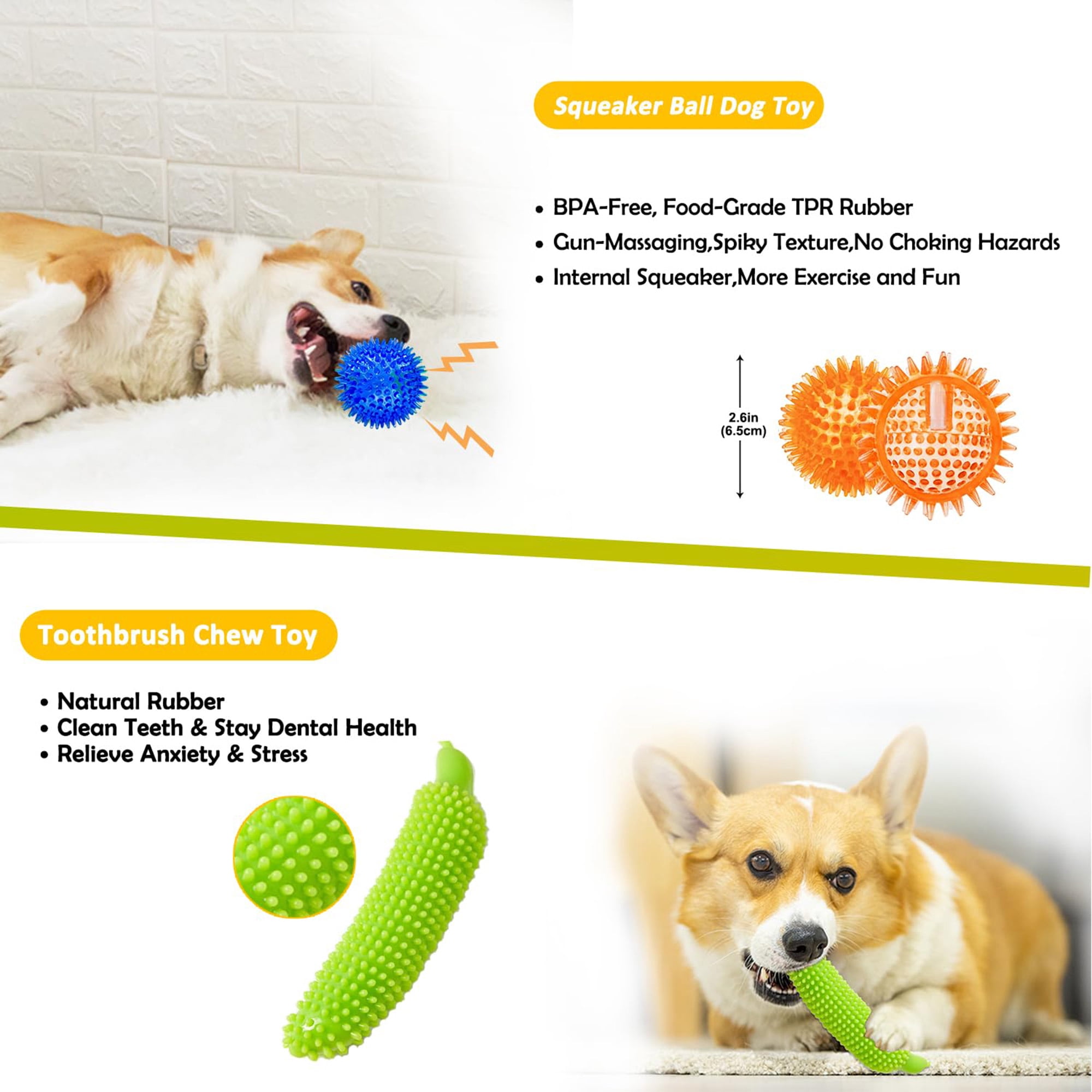 Dog Toys 25 Pack for Puppy and Small Dogs, Squeaky Plush Toys, Chew Toys for Teething, Rope Toys for Tug of War, Interactive Playtime, Multicolor