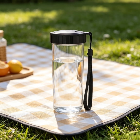 Portable Tumbler Cup with Lanyard, Shatterproof Plastic Water Bottle with Leakproof Lid for Travel, Commute, School, and Outdoor Summer Hydration