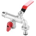 thumbnail image 1 of Robinet d'Eau en Laiton à Double Soupape à Angle de 90 Degrés 1/2" Rouge Robinet de Jardin Extérieur, 1 of 5