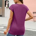 thumbnail image 6 of Womens Crewneck Cap Sleeve T Shirts Banded Bottom Top Loose Fit Short Sleeves Casual Basic Tops, 6 of 9