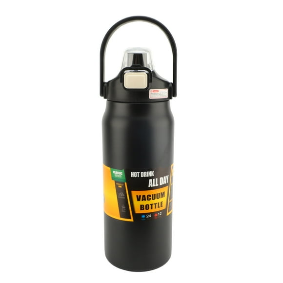 Botella de Agua aislada de acero inoxidable 304 con tapa de paja, botella de agua reutilizable de doble pared al vacío de boca ancla, capacidad de 1500 ml para hombres, Mujeres,