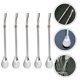 thumbnail image 3 of 5Pcs Stainless Steel Straw Spoon Strainer Spoon Filtering Mixing Spoon, 3 of 4