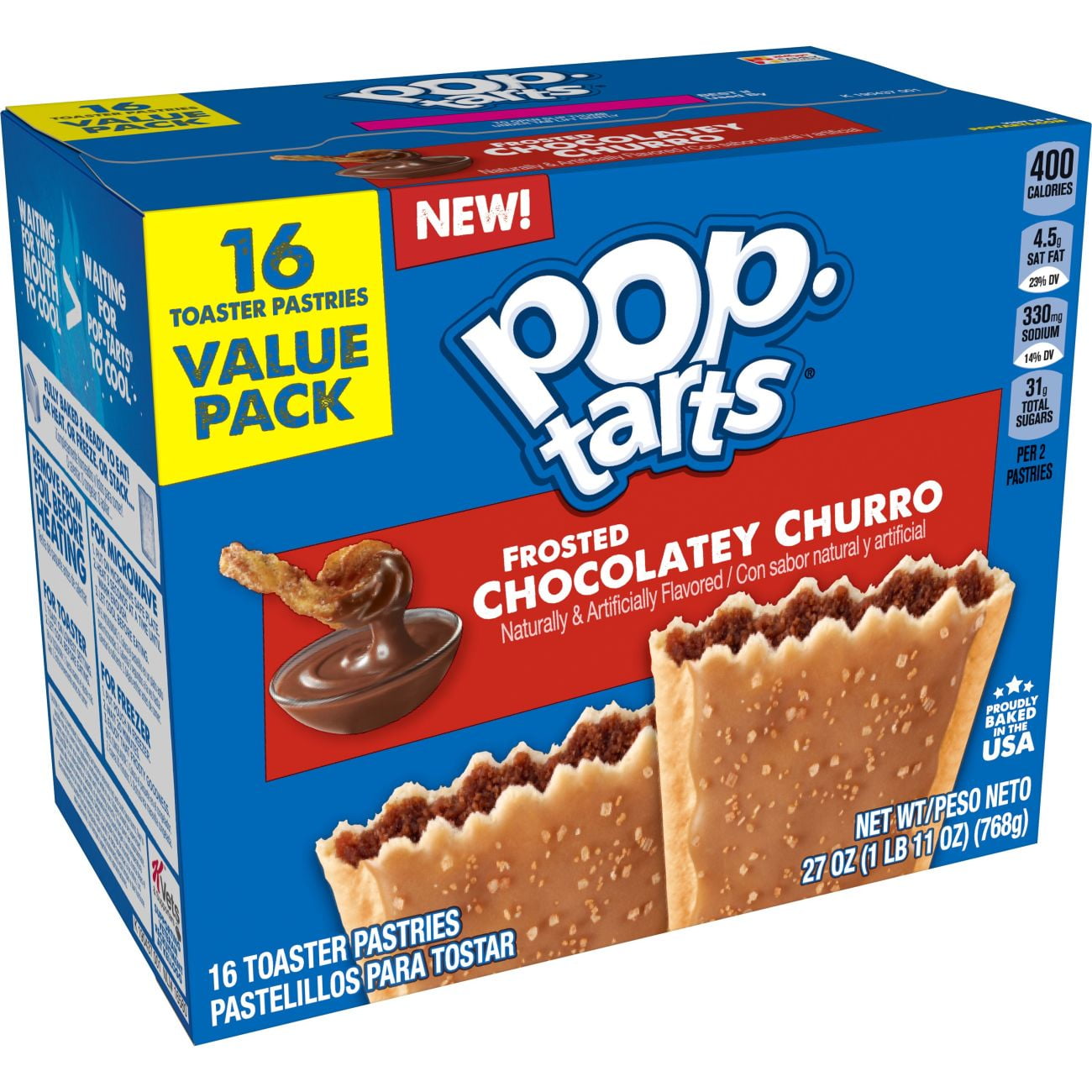 PopTarts, Breakfast Toaster Pastries, Frosted Chocolatey Churro, Value