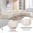 thumbnail image 5 of Churanty Chenille Floor Sofa Curved Couch Set,Modern Compressed Foam Sectional Sofa with Three Throw Pillows for Living Room,136.6" Beige, 5 of 20