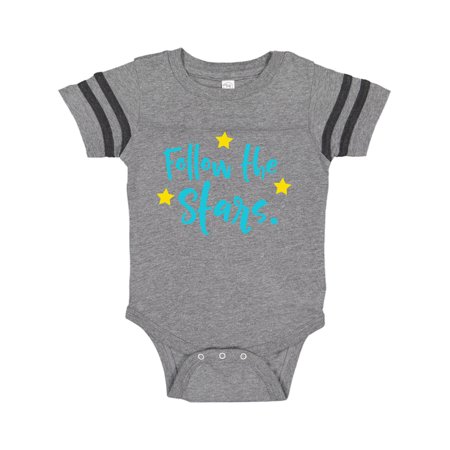 

Inktastic Follow The Stars - Blue Yellow Gift Baby Boy or Baby Girl Bodysuit