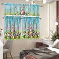 thumbnail image 2 of Happy Easter Bunny Kitchen Curtain Valance and Tiers Cute Rabbit 24 Inch Length Tier Curtains with Valance Rod Pocket Window Tiers Home Collection,3 Pack Holiday Decoration,Size M, 2 of 4