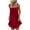 Red, variant on fatyb Womens Summer Dresses Tie Spaghetti Strap Mini Dresses Square Neck Loose Beach Cami Dresses