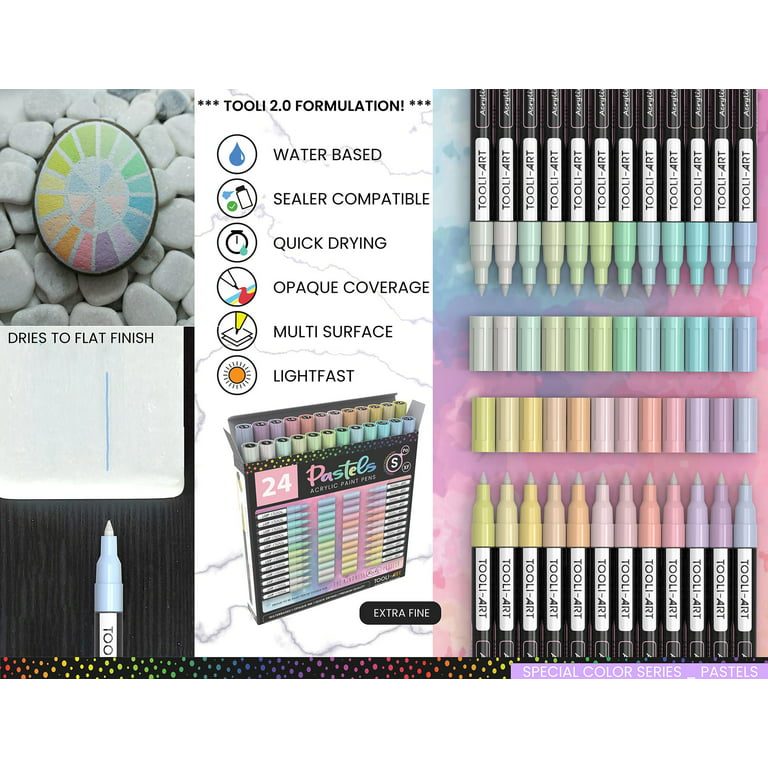 4-Color Spectrum Noir™ Pastel Acrylic Paint Marker Set