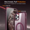 thumbnail image 5 of Allytechgroup iPhone 11 Pro Max Magnetic Case with Rotating Stand, Multi Angle Viewing Stand Anti-Scratch Compatible with Magsafe & Car Mount Phone Case for Apple iPhone 11 Pro Max, Winered, 5 of 7