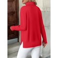 thumbnail image 6 of Zeagoo Women' Turtleneck Sweater Long Sleeve Spilt Hem Casual Knit Pullover Chunky Fall Winter Jumper Top, 6 of 6