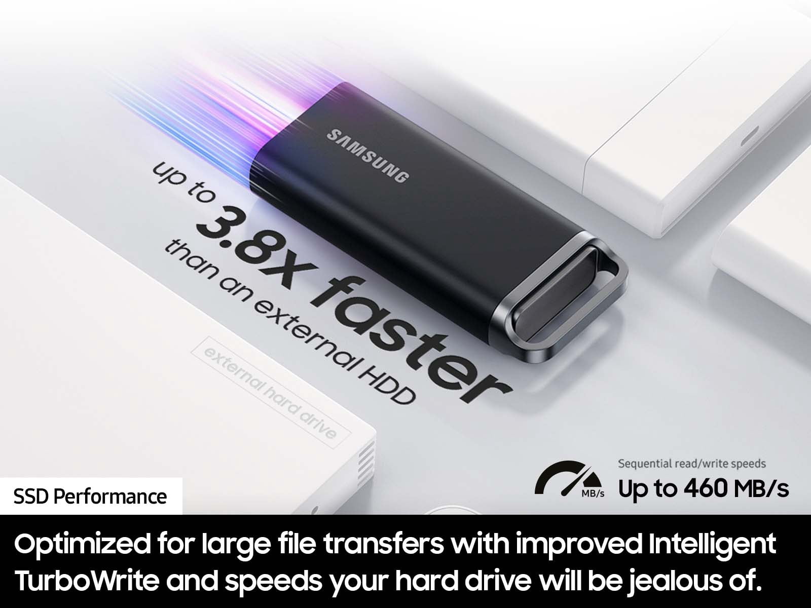 SAMSUNG T5 EVO Portable SSD 2TB Gray, Up-to 460MB/s, USB 3.2 Gen 1