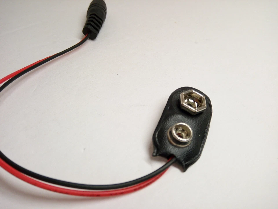 CRESTIN- 2X 9V Battery Connection To Dc 5.5X2.1Mm Power Cable Adapter Wire For Arduino